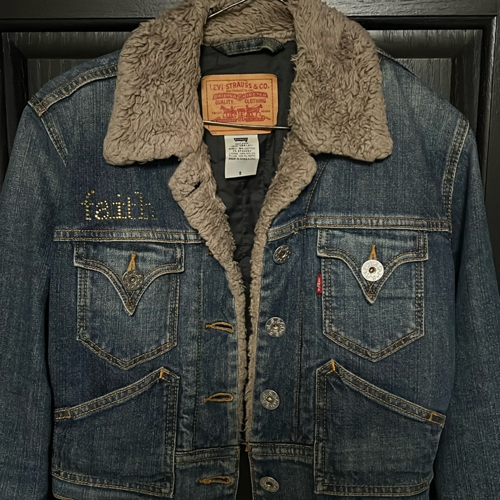 Faith rhinestoned jean jacket